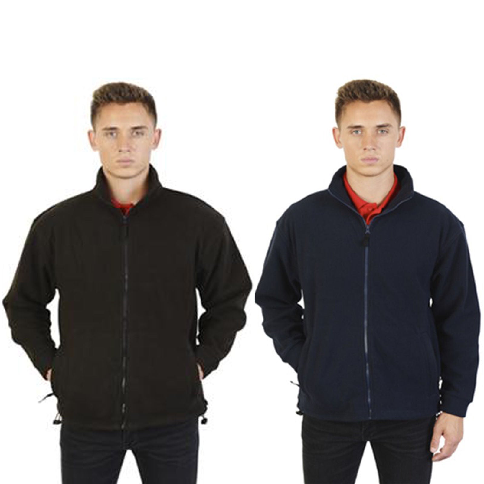 Mens Full Zip Up Fleece Jacket Work Casual Leisure Coat Sports Top Sizes S-2XL 